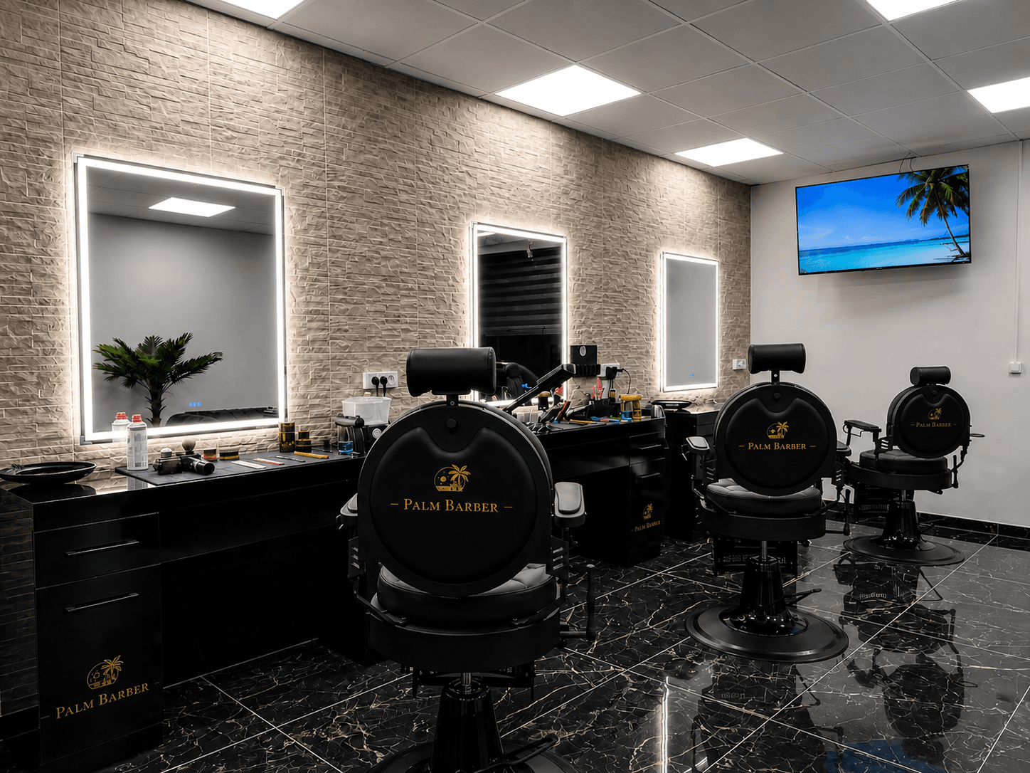 Fauteuils de Palm Barber Saint-Marcel